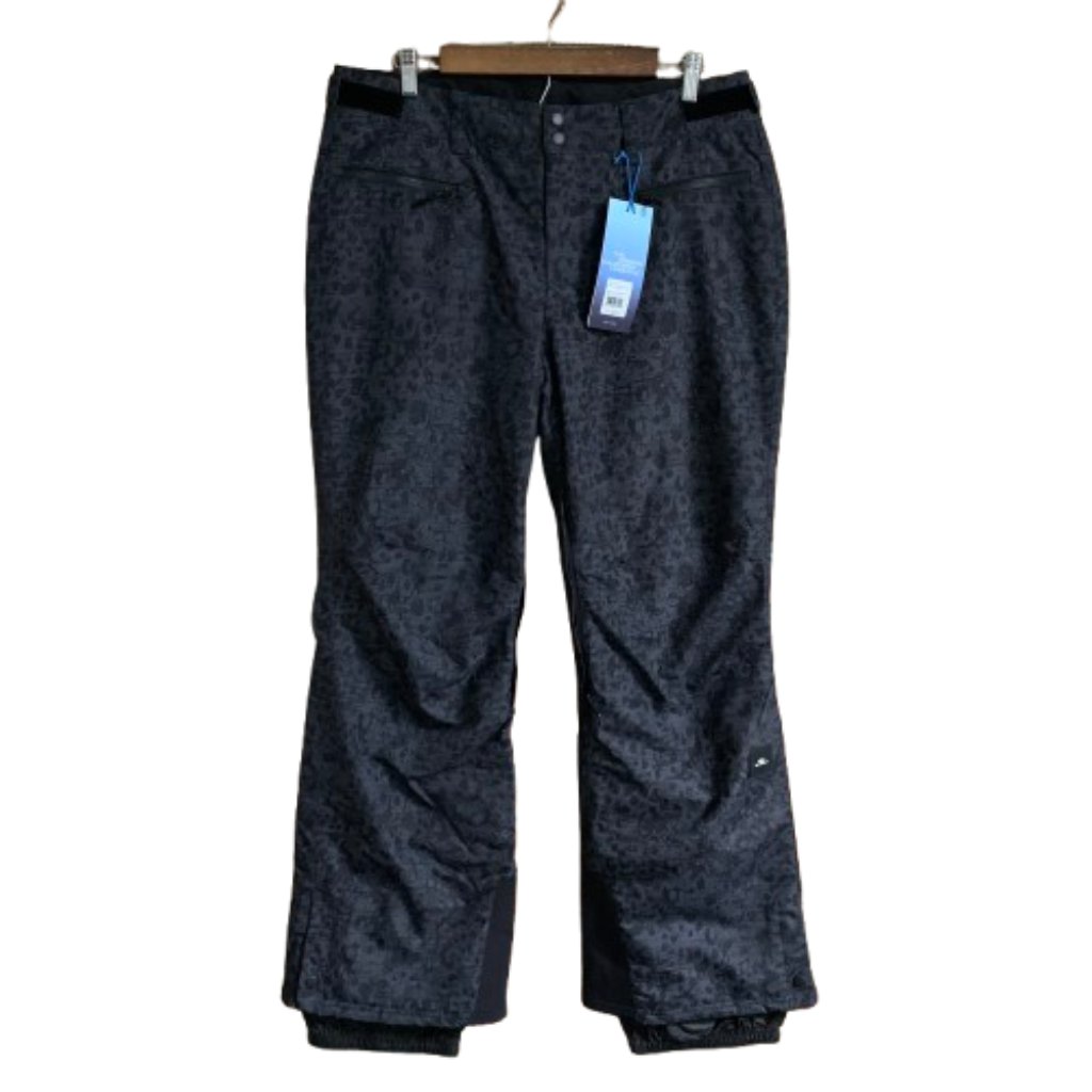 Nwt O'neill Women's Glamour Gray Aop Black Insulated All-Over Print Winter Pants